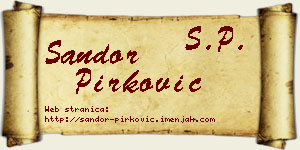 Šandor Pirković vizit kartica